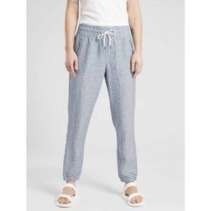 NWOT Athleta Linen Cabo Joggers in Chambray Blue 4